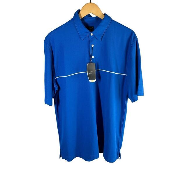 Greg Norman Technical Performance Play Dry Golf Polo Shirt Blue Size Large - Picture 1 of 6